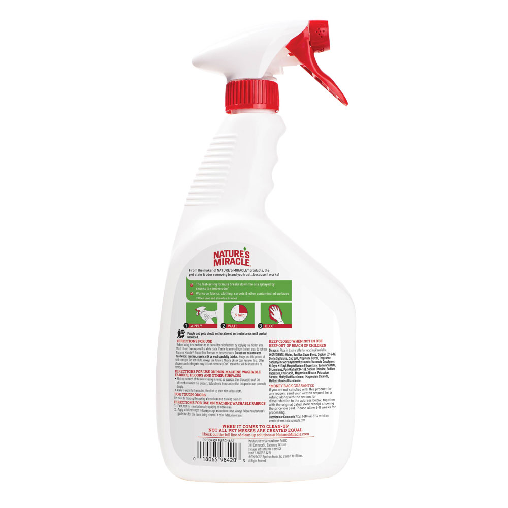 Nature's miracle skunk top odor remover ingredients